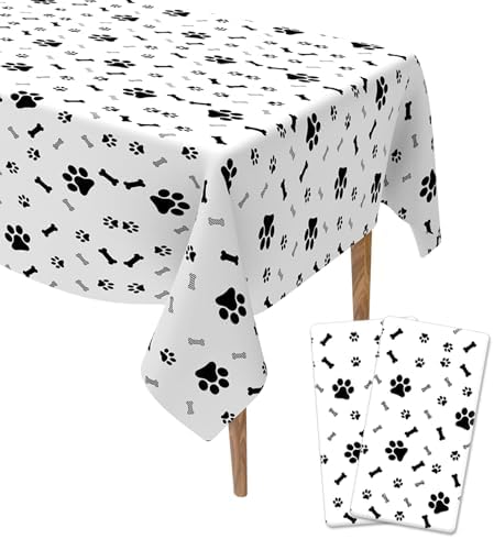 Paw Print Tablecloth 2 Pack 54x108 Inches