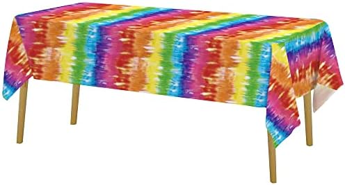 Iceyyyy 6pcs Tie Die Tablecover Rainbow Decor
