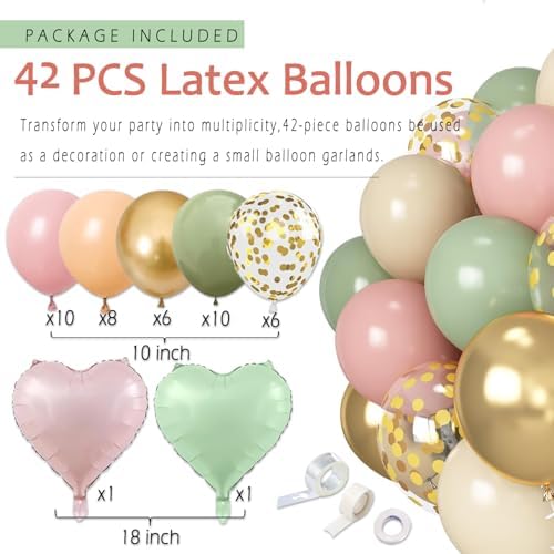 Sage Green Blush Pink Birthday Decorations for Women Girls
