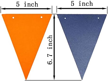 Blue And Orange Double Sided Triangle Pennant Banner Pack of 30