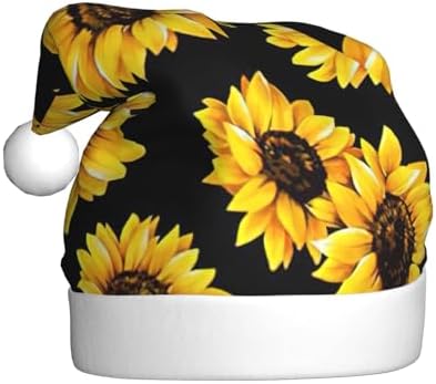 Qin And Zheng Sunflower Print Santa Hat