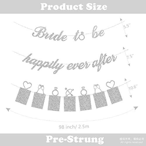 Concico Bridal Shower Decorations Silver Banner Kit