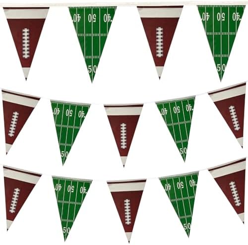 100 Feet Football Pennant Banner Flags for Parties