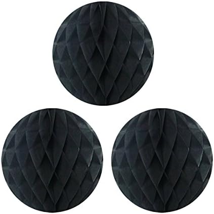 Wrapables 12 Inch Tissue Pom Poms Set of 3 Black