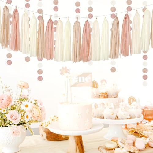 Champagne Gold Beige Boho Party Decor Kit 23pcs