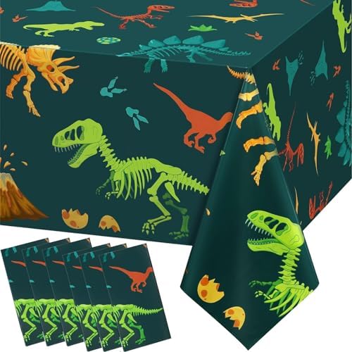 Tudomro Dinosaur Party Tablecloths 6 Pack 54x108 Inch