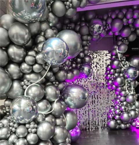 50pcs 12 Inch Metallic Silver Balloons for Party Decorations