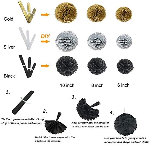 Black and Gold Party Decorations DIY Set