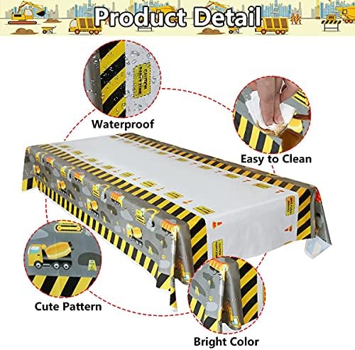 Construction Table Covers 86x51in for Kids Party