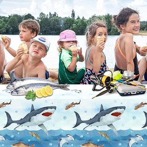 Shark Tablecloth 3Pcs Birthday Party Supplies