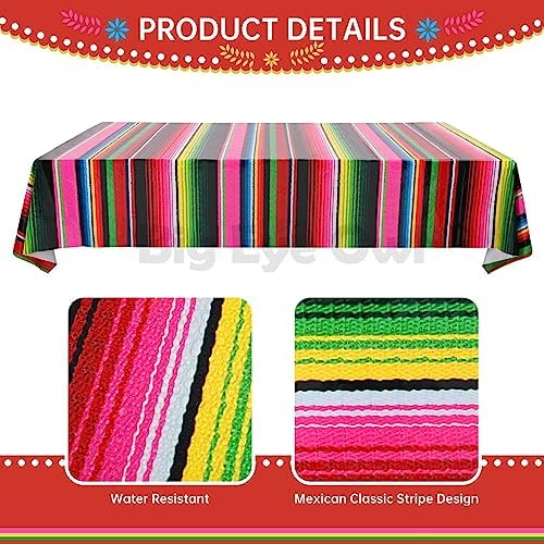 Mexican Fiesta Table Cover 3 Pcs Rectangle Party Decor