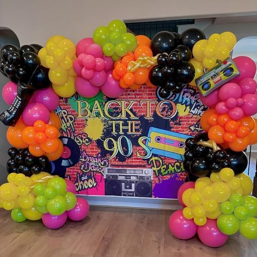 80s 90s Disco Party Decorations 149Pcs Balloon Kit