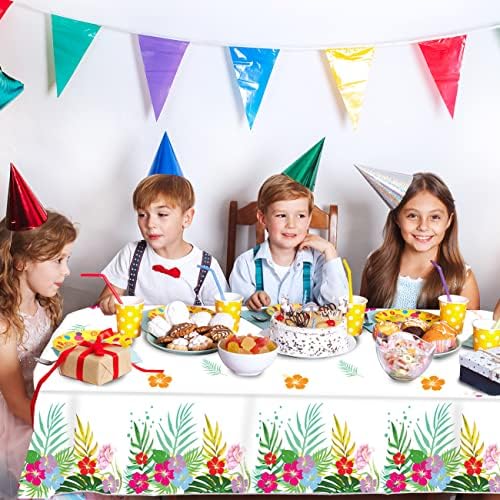 3 Pack Hawaiian Luau Tablecloths for Party Decor