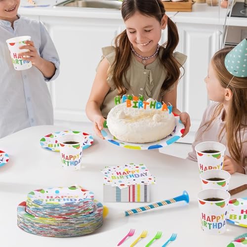 144 Pieces Happy Birthday Party Decor Set