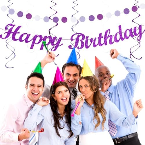 Purple Lilac Lavender White Birthday Party Decor Kit 21pcs
