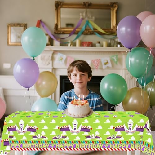 4pcs Purple Sky and White Clouds Cow Cartoon Party Tablecloths