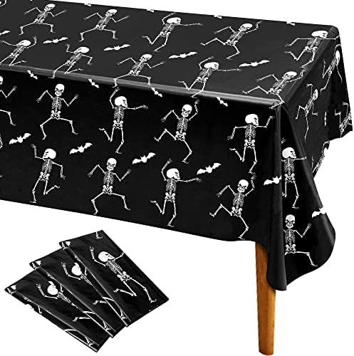Iceyyyy 3-Pack Skeleton Tablecloth - 54 x 108 Halloween Decor