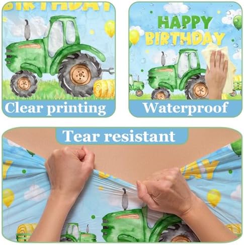3pcs Tractor Birthday Tablecloths for Boys Party Decorations