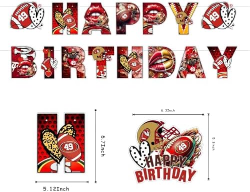 49 Piece Football Party Decor Set for Boys Girls