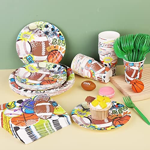 Durony 144 Piece Sports Themed Dinnerware Set