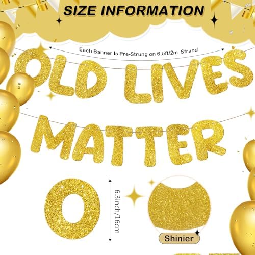 Fulmoon Glitter Gold Birthday Banner 656 ft