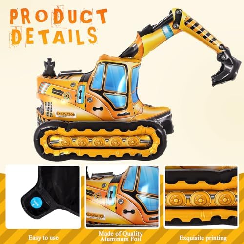 Self Standing 4D Foil Excavator Balloon for Kids