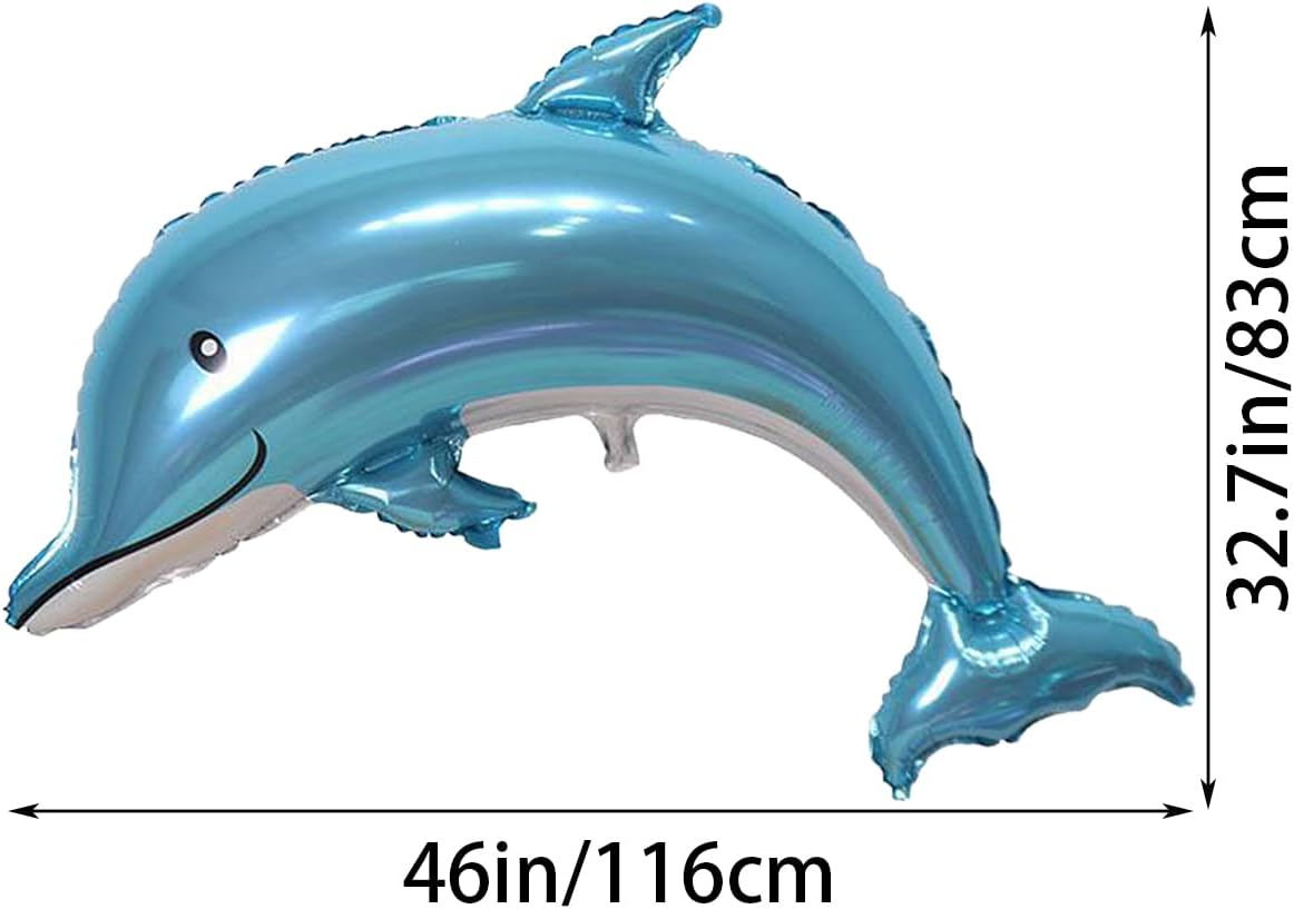 Large Dolphin Balloons 2PCS 46 Inch Ocean Animal Decorations