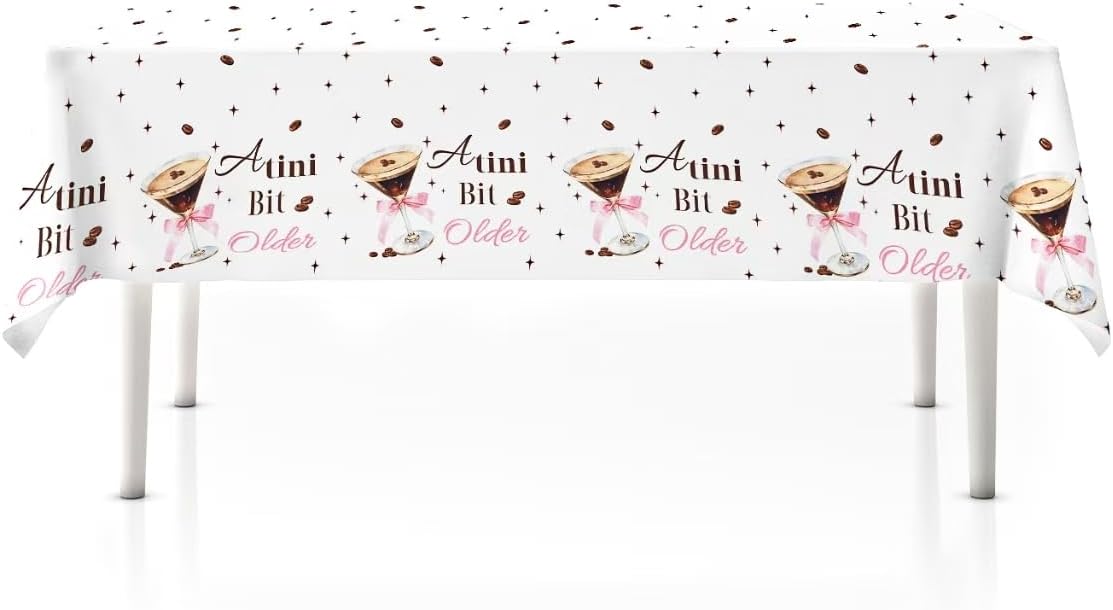 3Pcs Espresso Martini Tablecloths 54 x 108 Inch
