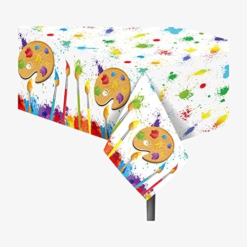 2Pcs Art Paint Tablecloths for Birthday Parties