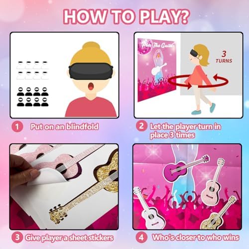 Pin The Guitar Music Party Game for Girls
