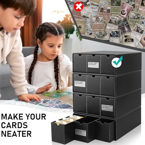 Homthy Card Storage Box with 50 Dividers and Labels