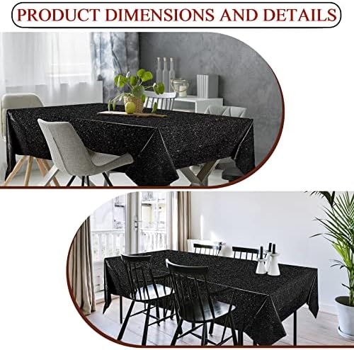 3 Pcs Black Glitter Tablecloth for Themed Parties