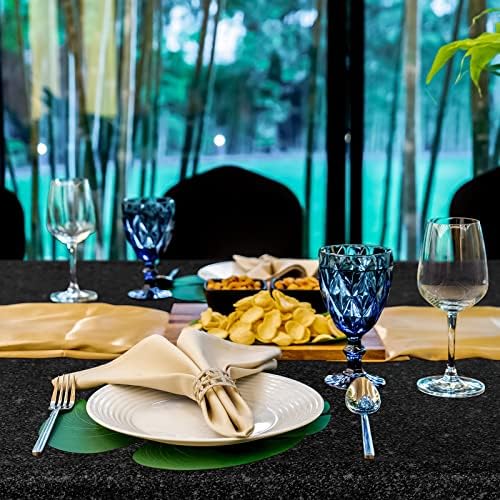 3 Pcs Black Glitter Tablecloth for Themed Parties