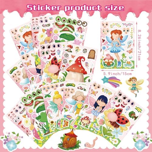 24 PCS Fairy Stickers for Kids Birthday Party Favors