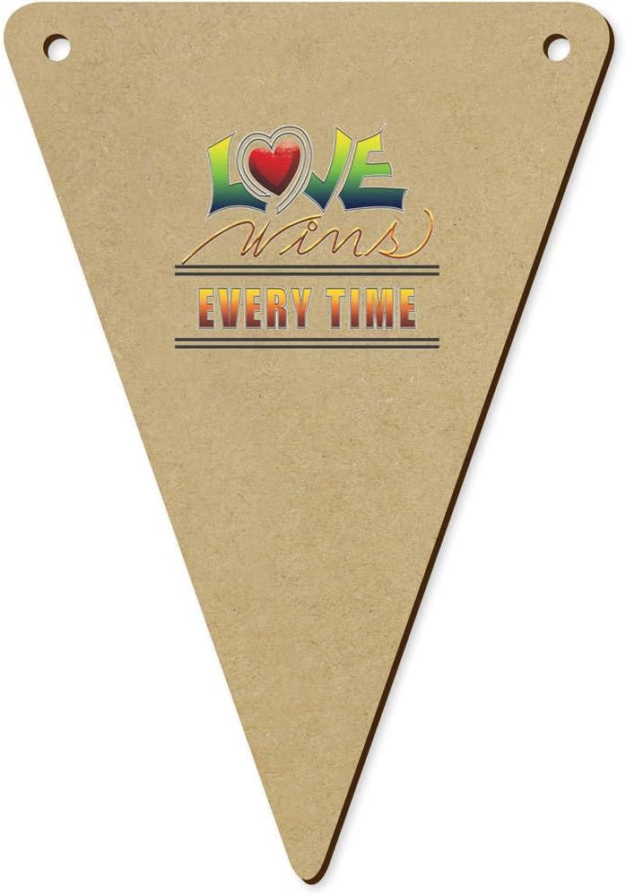 5 x 140mm Timeless Triumph of Love Wooden Bunting Flags