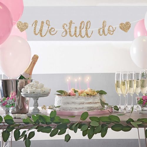 Pre-Strung Gold Glitter Anniversary Banner - No DIY