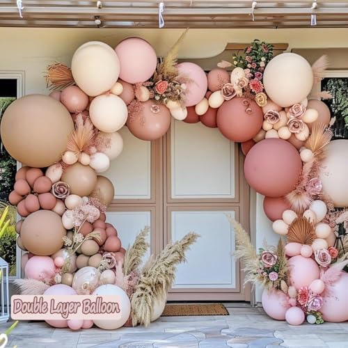 Dusty Pink Balloon Arch Kit 112pcs for Boho Parties