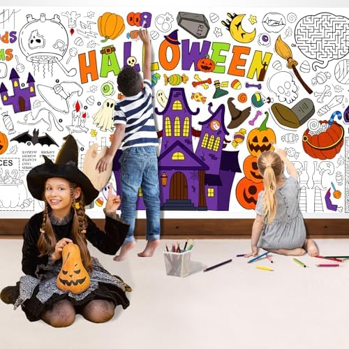 Halloween Coloring Tablecloth - 315 x 72 Inches