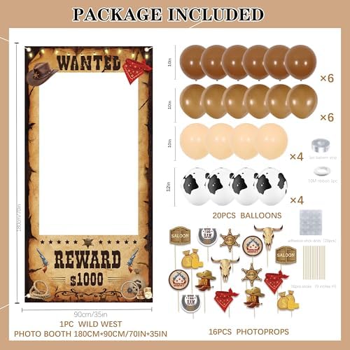 Jenlion Wild West Cowboy Birthday Party Decor Kit
