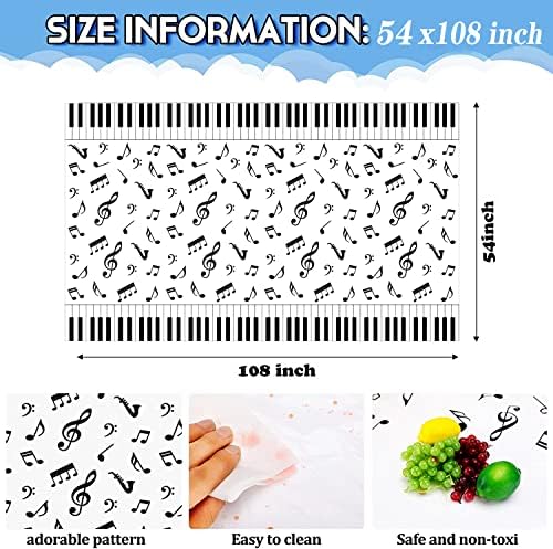 3 Pcs Music Notes Tablecloth 54x108 Music Party Decor