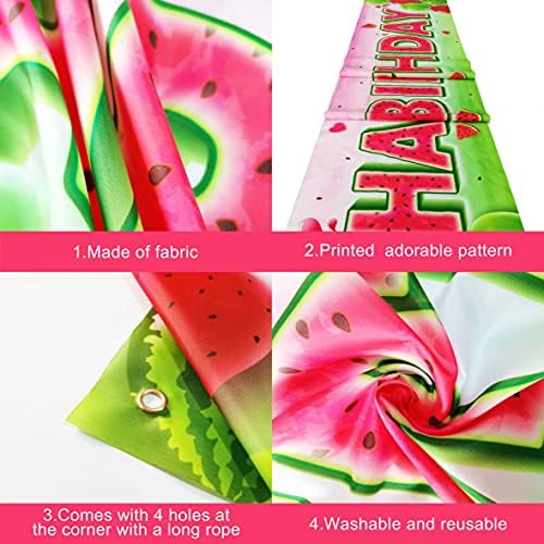 KatchOn XtraLarge Watermelon Birthday Banner 120x20 Inch