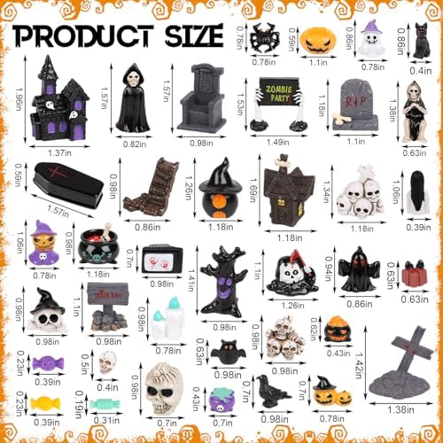 CCINEE 48pcs Halloween Mini Resin Figurines for Decor