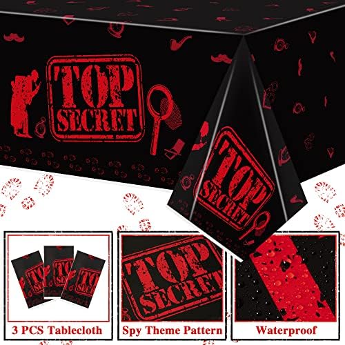 3PCS Spy Party Tablecloths for Kids Birthday Decor