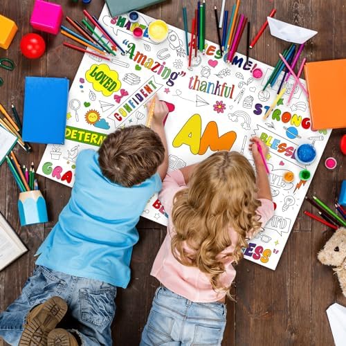 Positive Affirmations Coloring Poster for Kids
