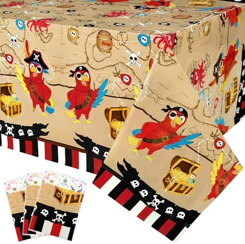 WERNNSAI Pirate Party Tablecloth 3 Pack 54x108