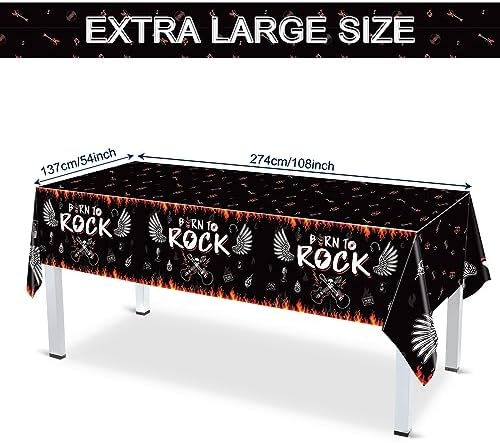 Tiamon 3 Pcs Rock Roll Party Tablecloths
