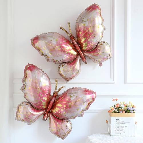 Pastel Pink Green Gold Butterfly Balloon Arch Kit for Parties