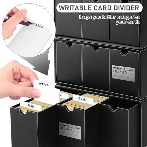 Homthy Card Storage Box with 50 Dividers and Labels