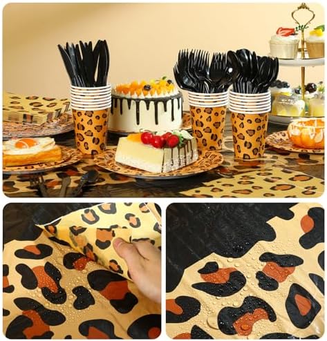 Oudain 162 Pcs Cheetah Party Decorations