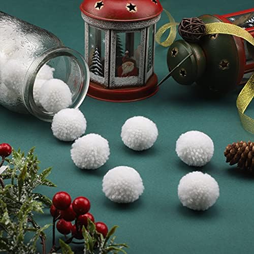 Syhood 20pcs White Yarn Pom Poms Balls for DIY Crafts
